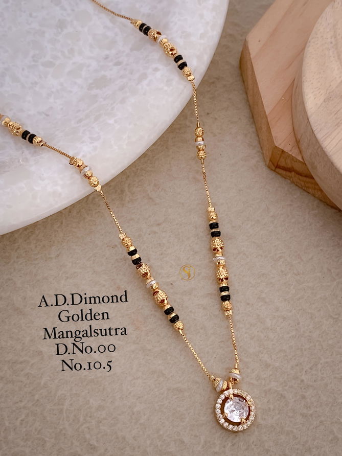 15 AD Diamond Daily Wear Golden Mangalsutra Wholesale Price In Surat
